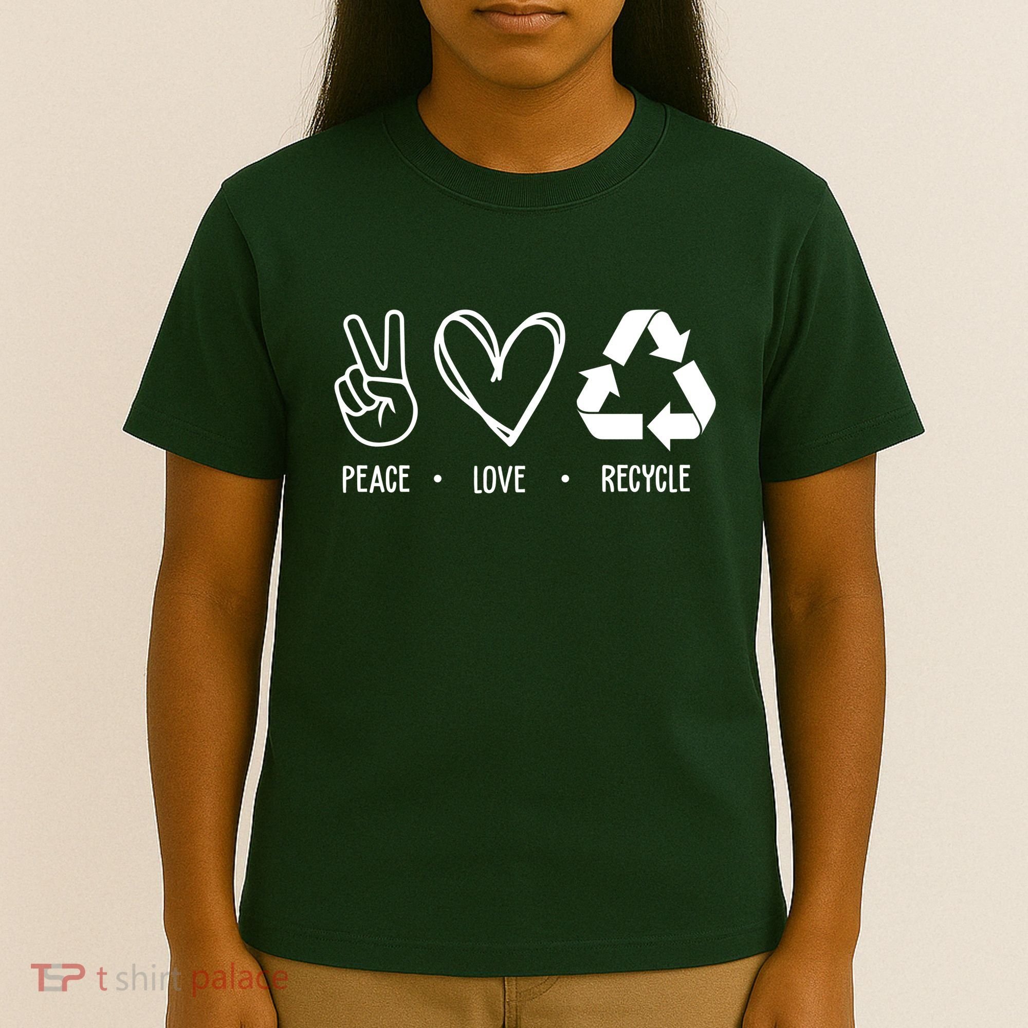 Peace Love Recycle Earth Day T-Shirt