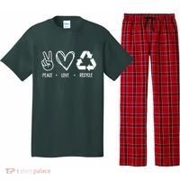 Peace Love Recycle Earth Day Pajama Set thumb 0