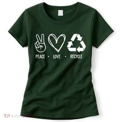 Peace Love Recycle Earth Day Women's T-Shirt