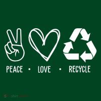 Peace Love Recycle Earth Day Kids Hoodie thumb 2