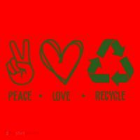 Peace Love Recycle Earth Day Santa Hat thumb 1