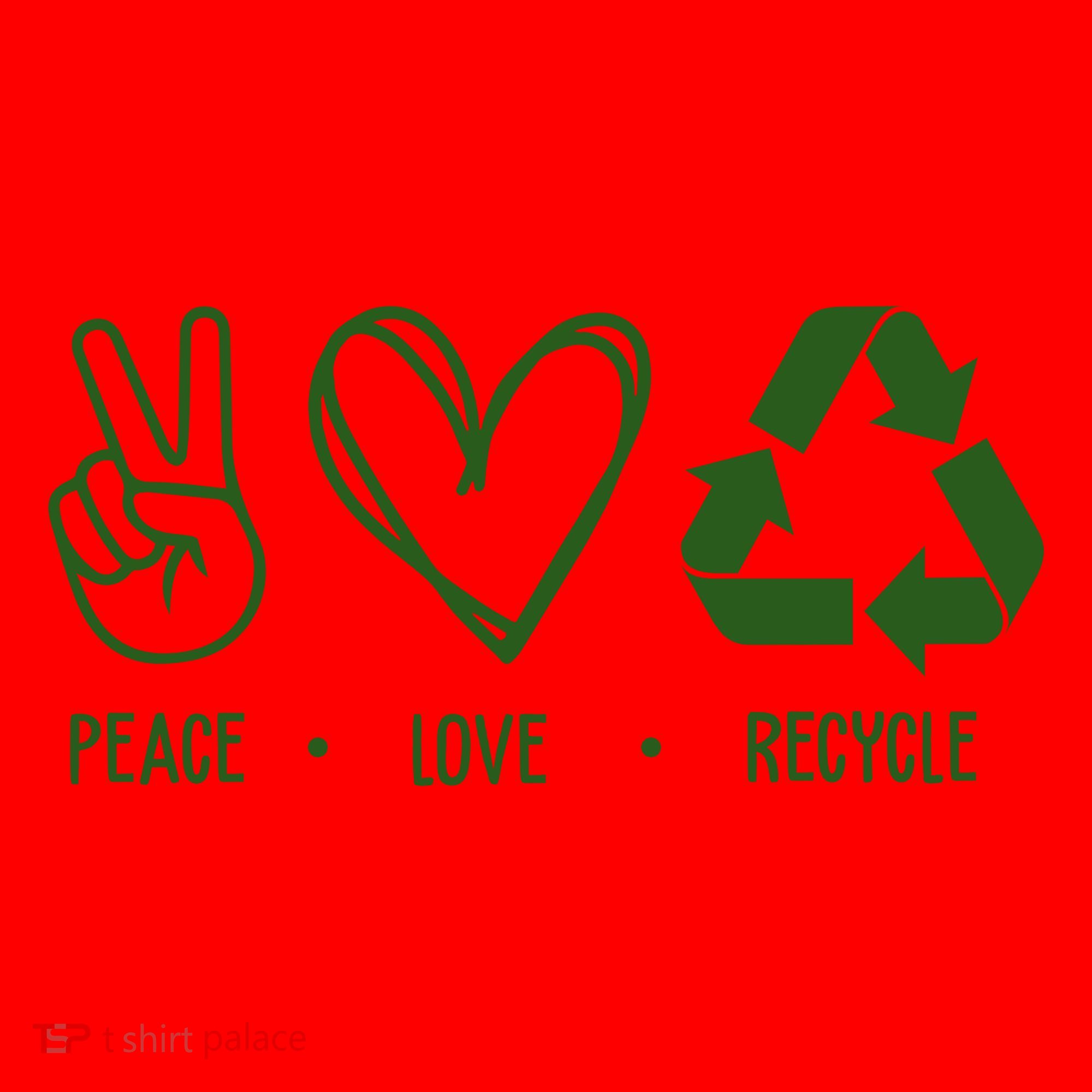Peace Love Recycle Earth Day Santa Hat