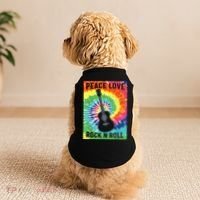 Peace Love Rock N Roll Tie Dye Hippie Guitar Music Retro Doggie Tank thumb 2