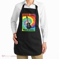 Peace Love Rock N Roll Tie Dye Hippie Guitar Music Retro Apron thumb 2