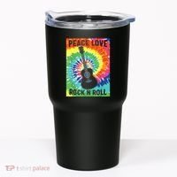 Peace Love Rock N Roll Tie Dye Hippie Guitar Music Retro Tumbler thumb 0