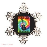Peace Love Rock N Roll Tie Dye Hippie Guitar Music Retro Ornament thumb 0