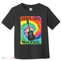 Peace Love Rock N Roll Tie Dye Hippie Guitar Music Retro Toddler T-Shirt thumb 0