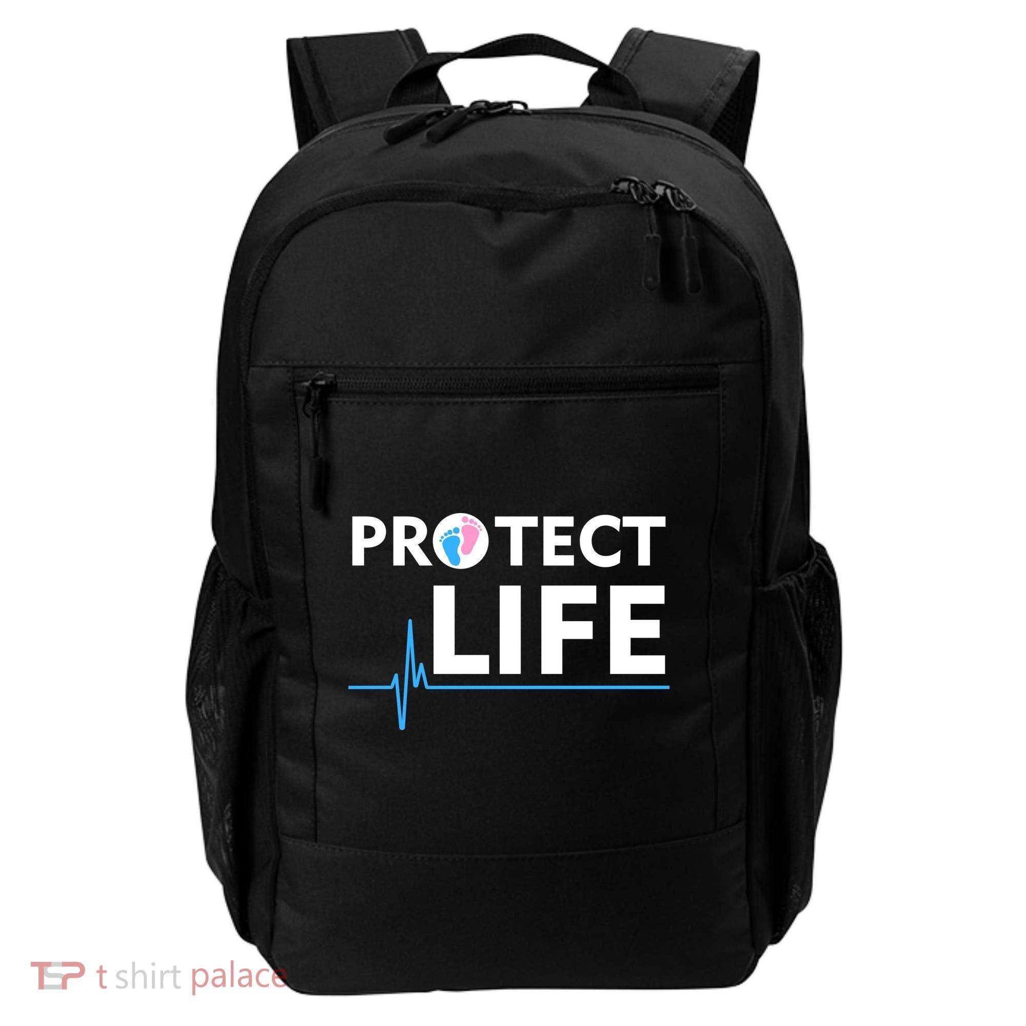 Protect Life Ribbon Pregnancy Infant Loss Awareness Stop Abortion Backpack