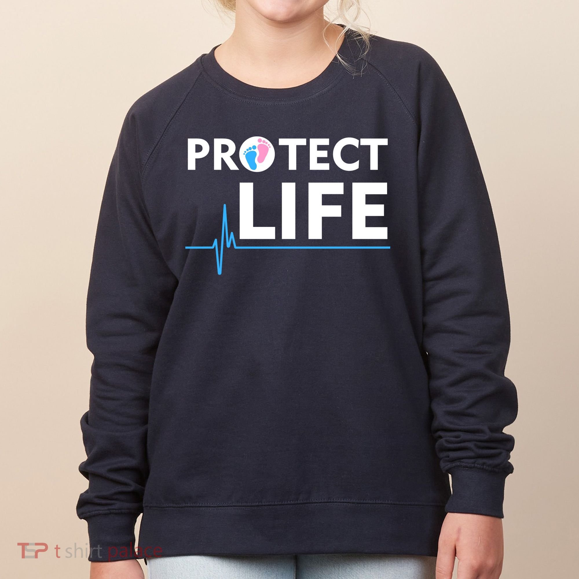 Protect Life Ribbon Pregnancy Infant Loss Awareness Stop Abortion Women's Sweatshirt
