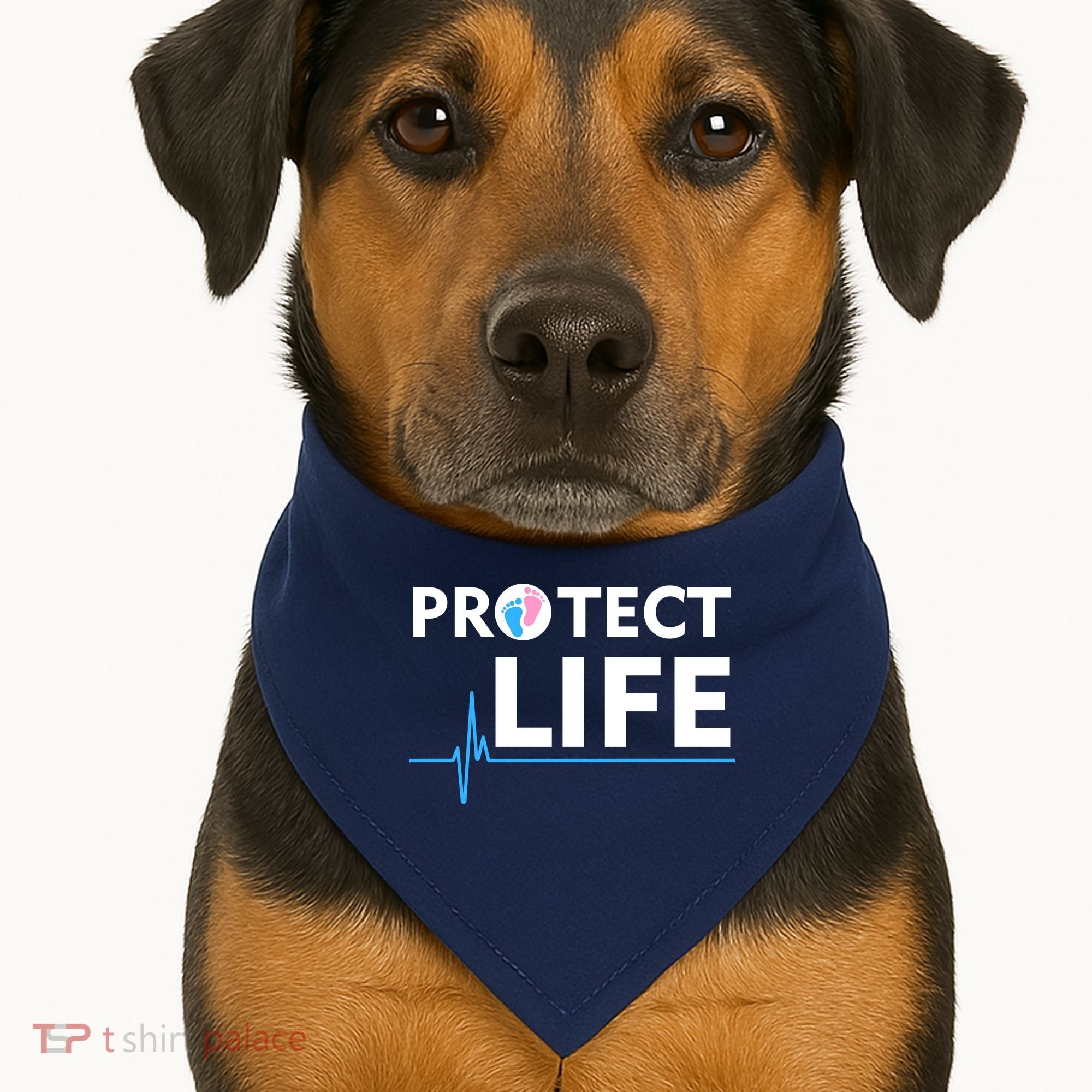 Protect Life Ribbon Pregnancy Infant Loss Awareness Stop Abortion USA-Made Doggie Bandana