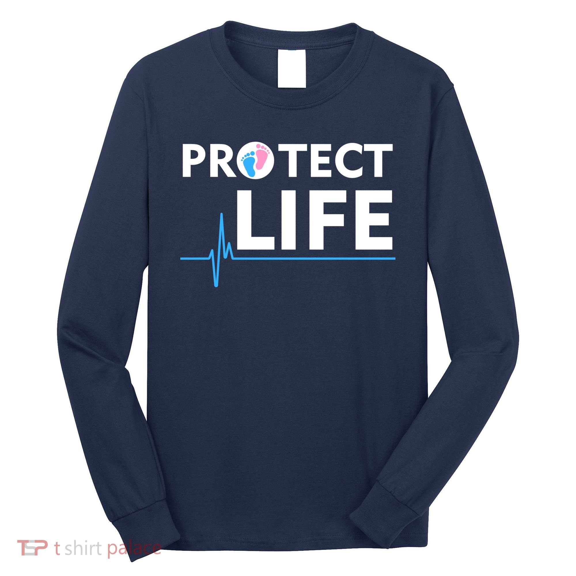 Protect Life Ribbon Pregnancy Infant Loss Awareness Stop Abortion Long Sleeve Shirt