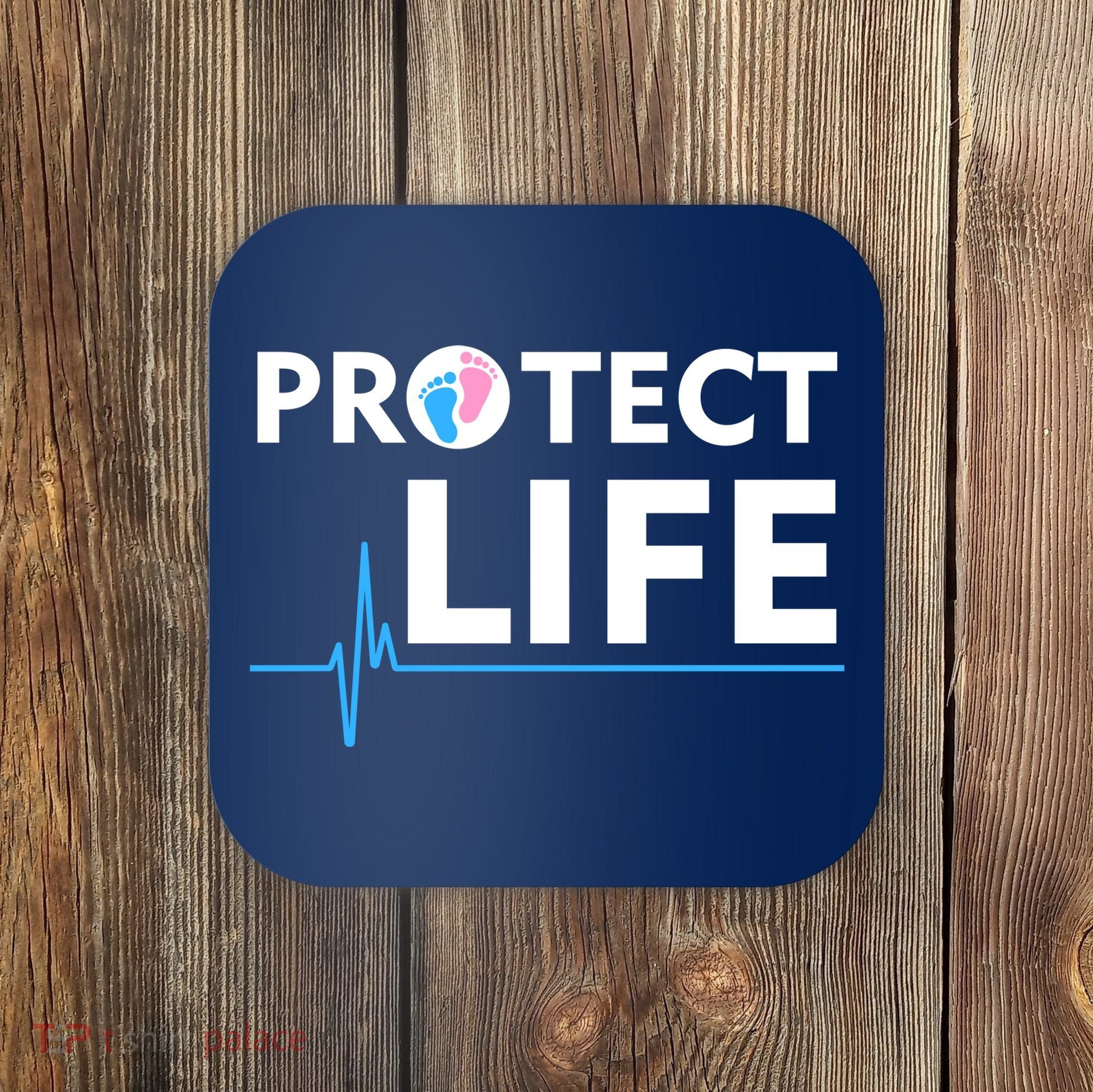 Protect Life Ribbon Pregnancy Infant Loss Awareness Stop Abortion Coaster