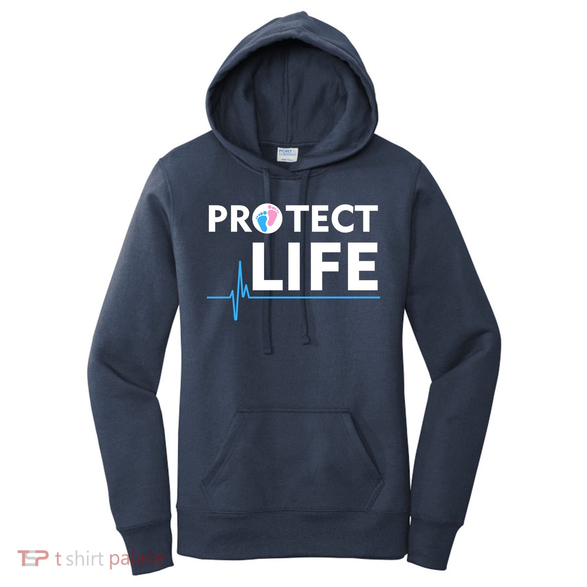 Protect Life Ribbon Pregnancy Infant Loss Awareness Stop Abortion Women's Hoodie