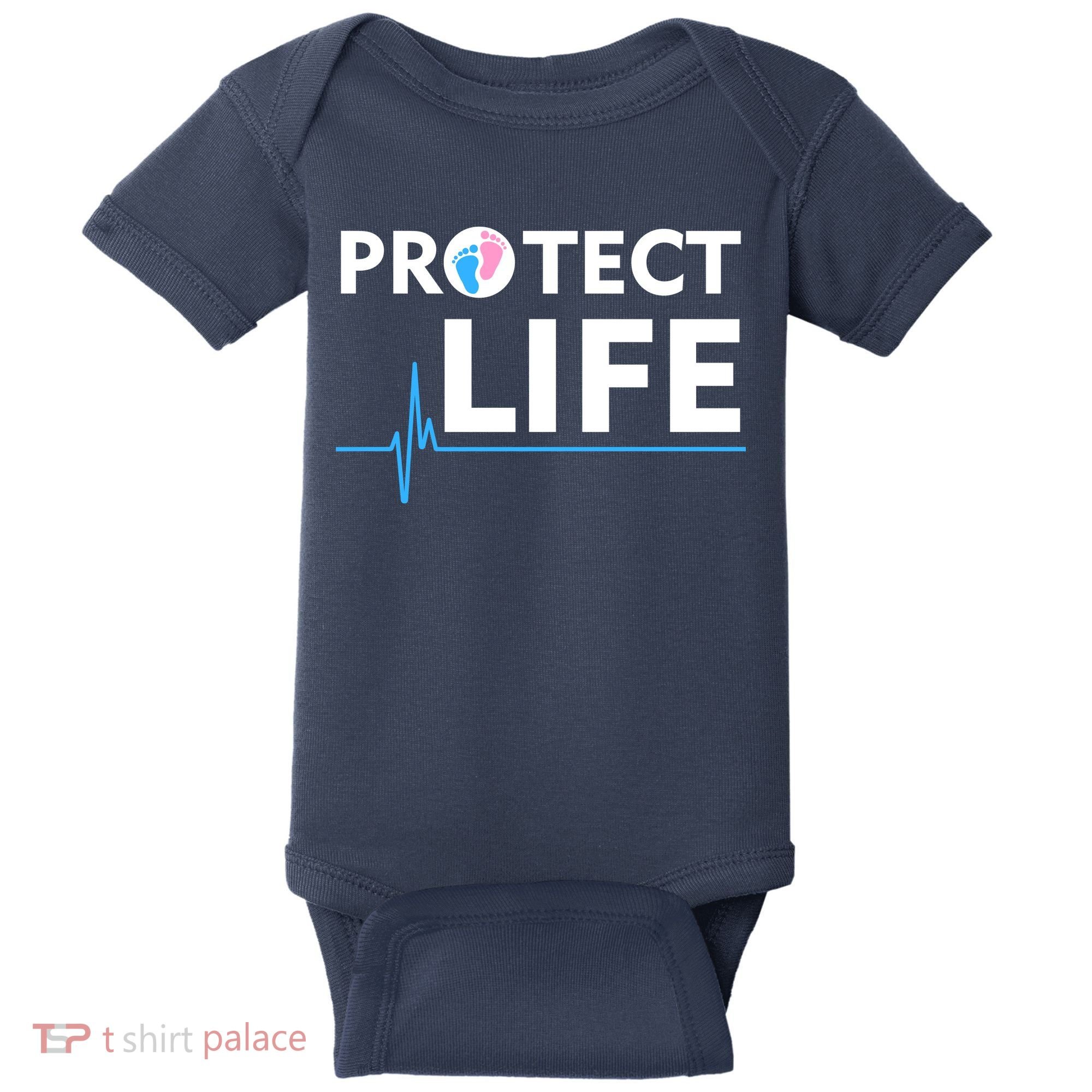 Protect Life Ribbon Pregnancy Infant Loss Awareness Stop Abortion Baby Bodysuit