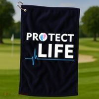Protect Life Ribbon Pregnancy Infant Loss Awareness Stop Abortion Golf Towel thumb 1