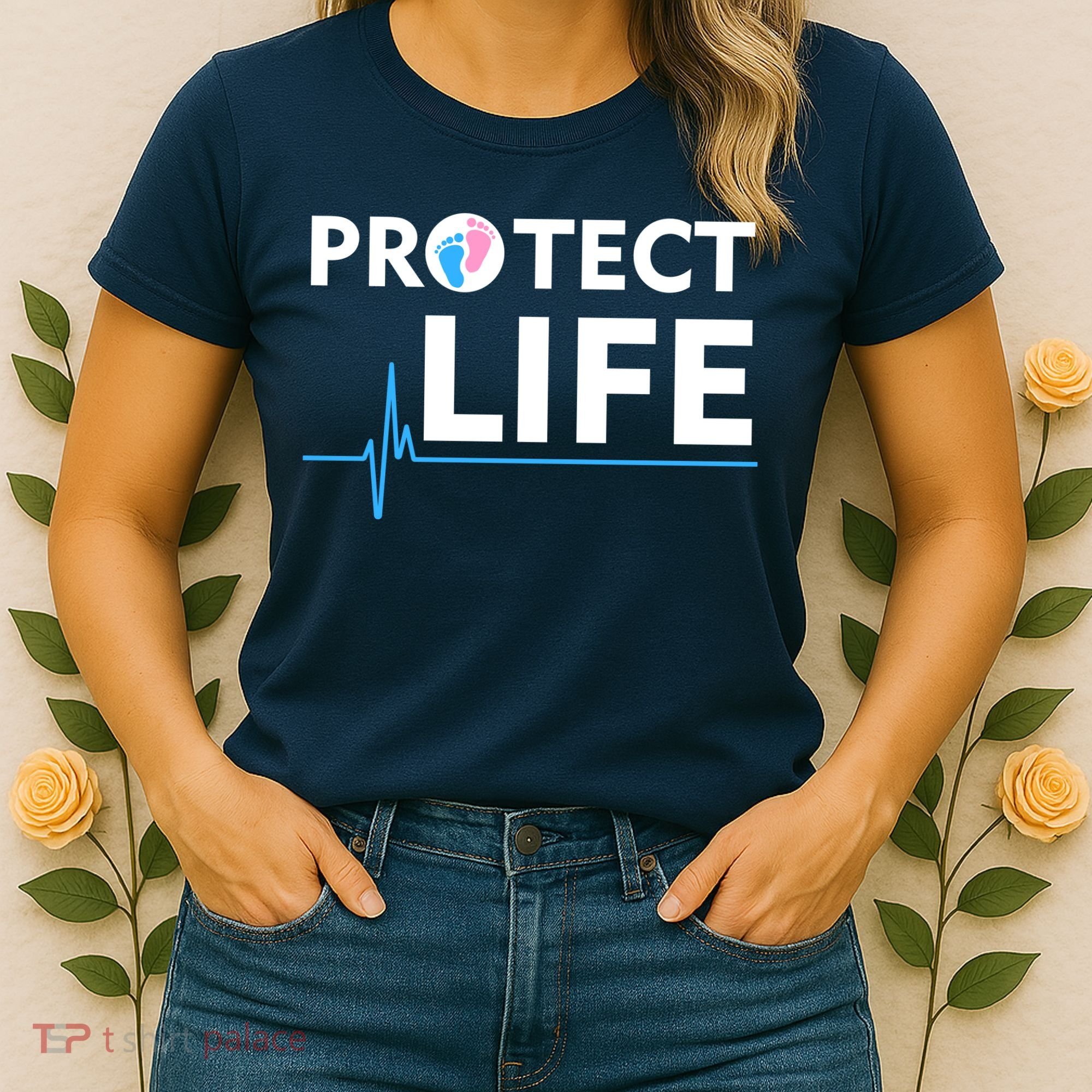 Protect Life Ribbon Pregnancy Infant Loss Awareness Stop Abortion Women's T-Shirt