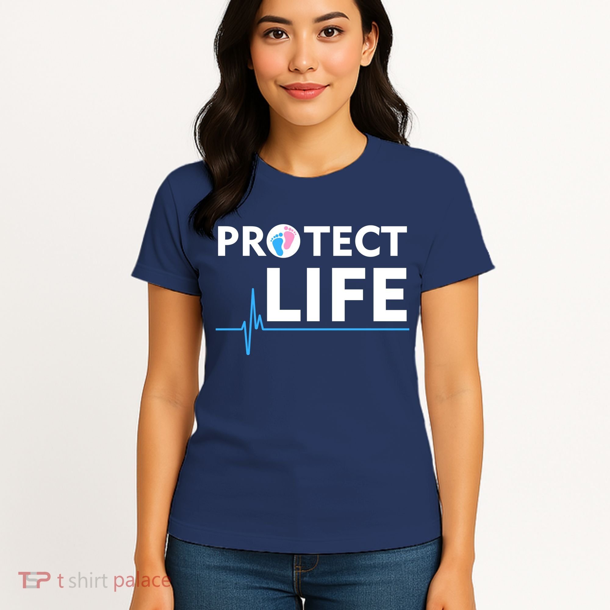 Protect Life Ribbon Pregnancy Infant Loss Awareness Stop Abortion Women's T-Shirt
