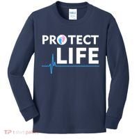 Protect Life Ribbon Pregnancy Infant Loss Awareness Stop Abortion Kids Long Sleeve Shirt thumb 0