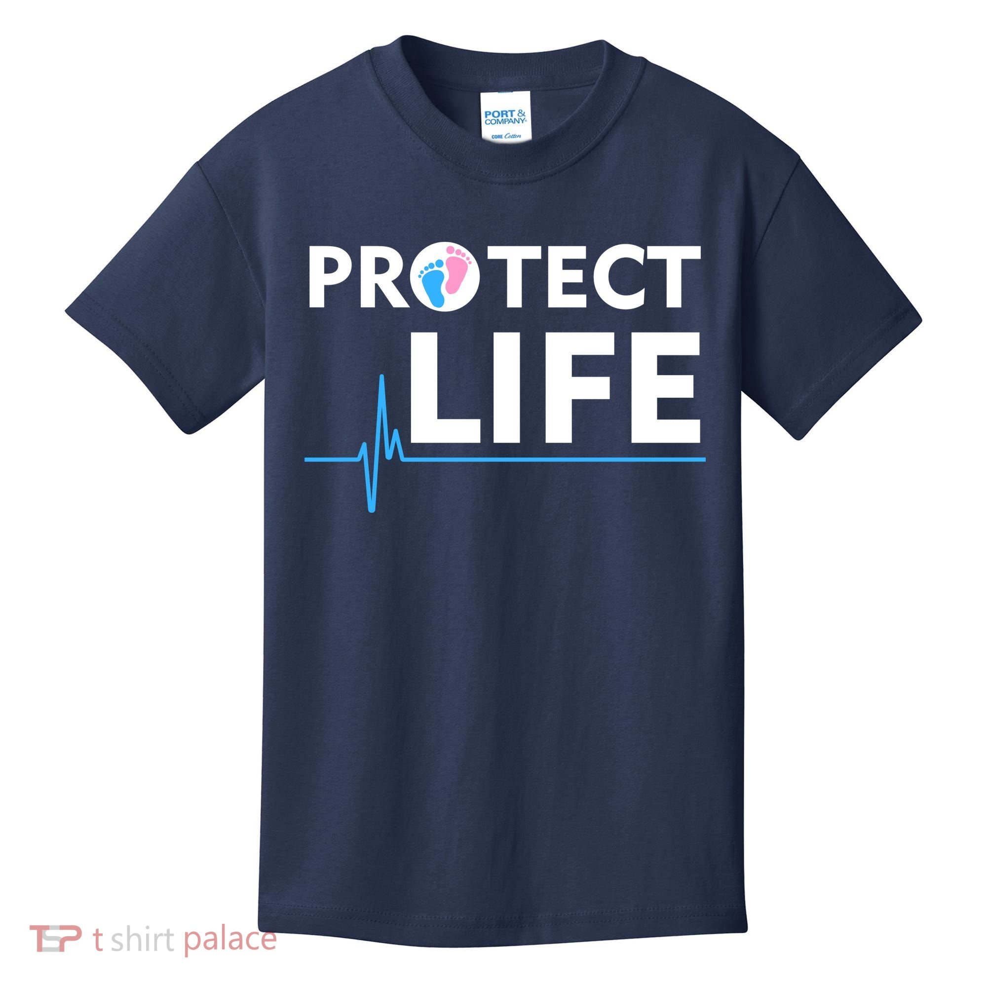 Protect Life Ribbon Pregnancy Infant Loss Awareness Stop Abortion Kids T-Shirt