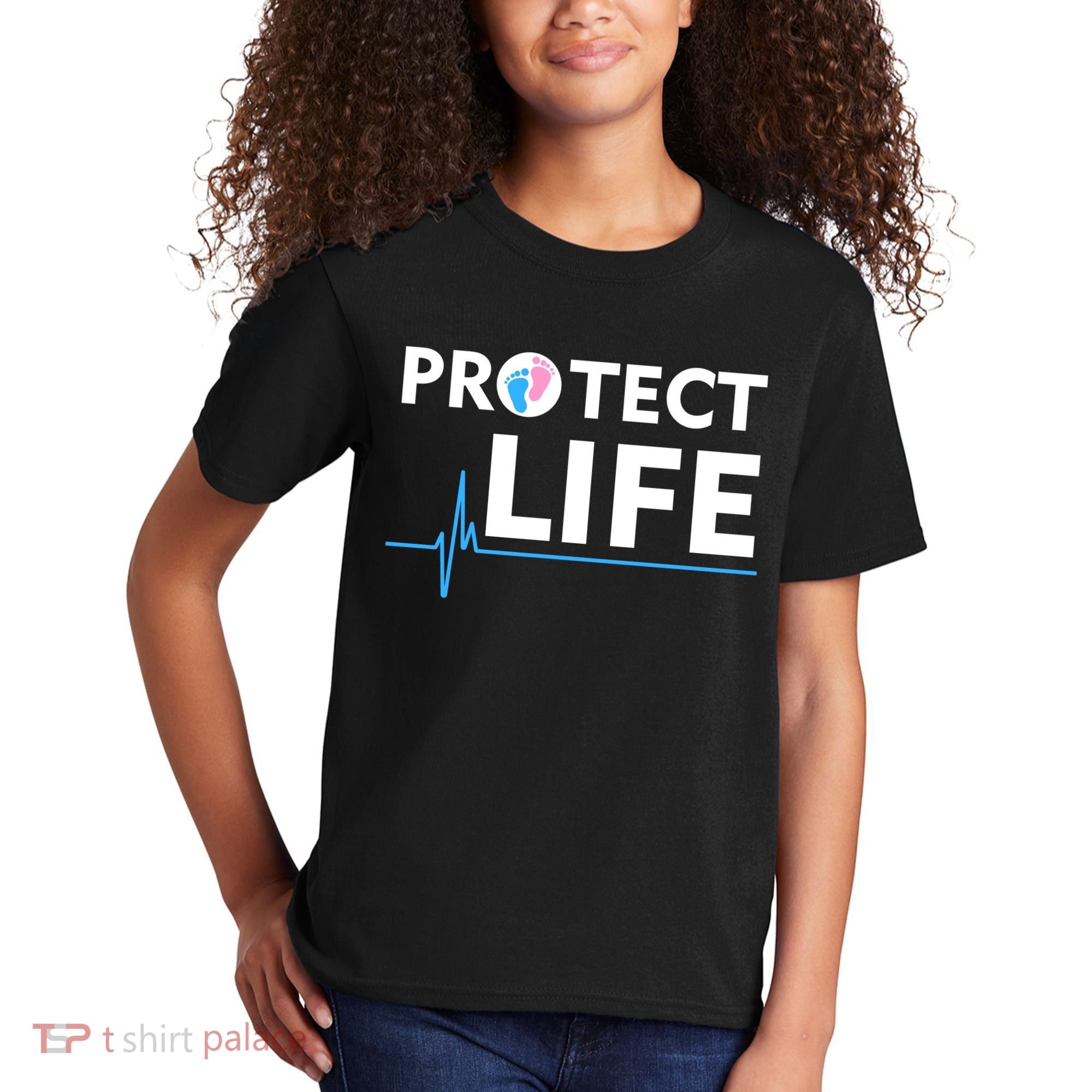 Protect Life Ribbon Pregnancy Infant Loss Awareness Stop Abortion Kids T-Shirt