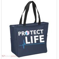 Protect Life Ribbon Pregnancy Infant Loss Awareness Stop Abortion Tote Bag thumb 2