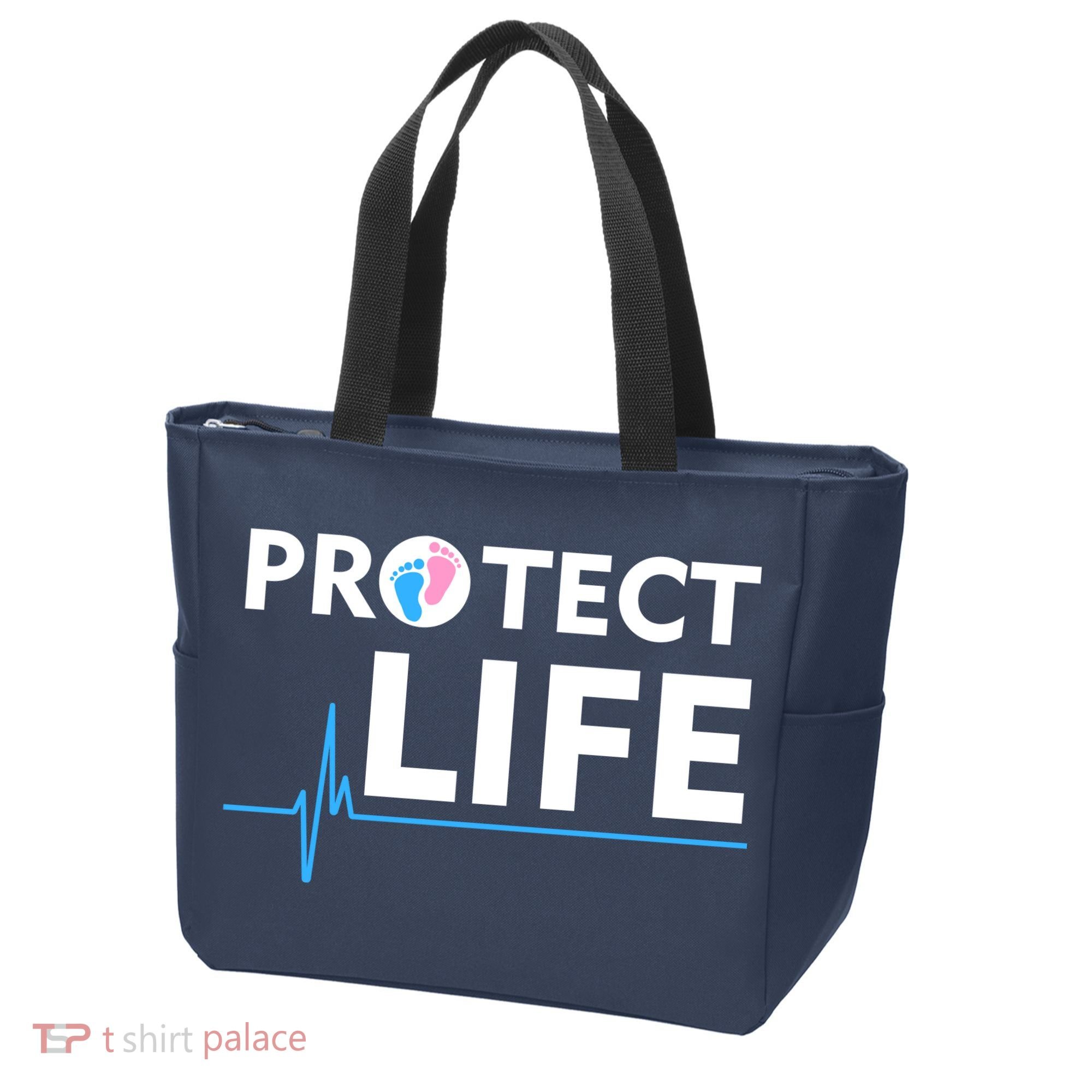 Protect Life Ribbon Pregnancy Infant Loss Awareness Stop Abortion Tote Bag