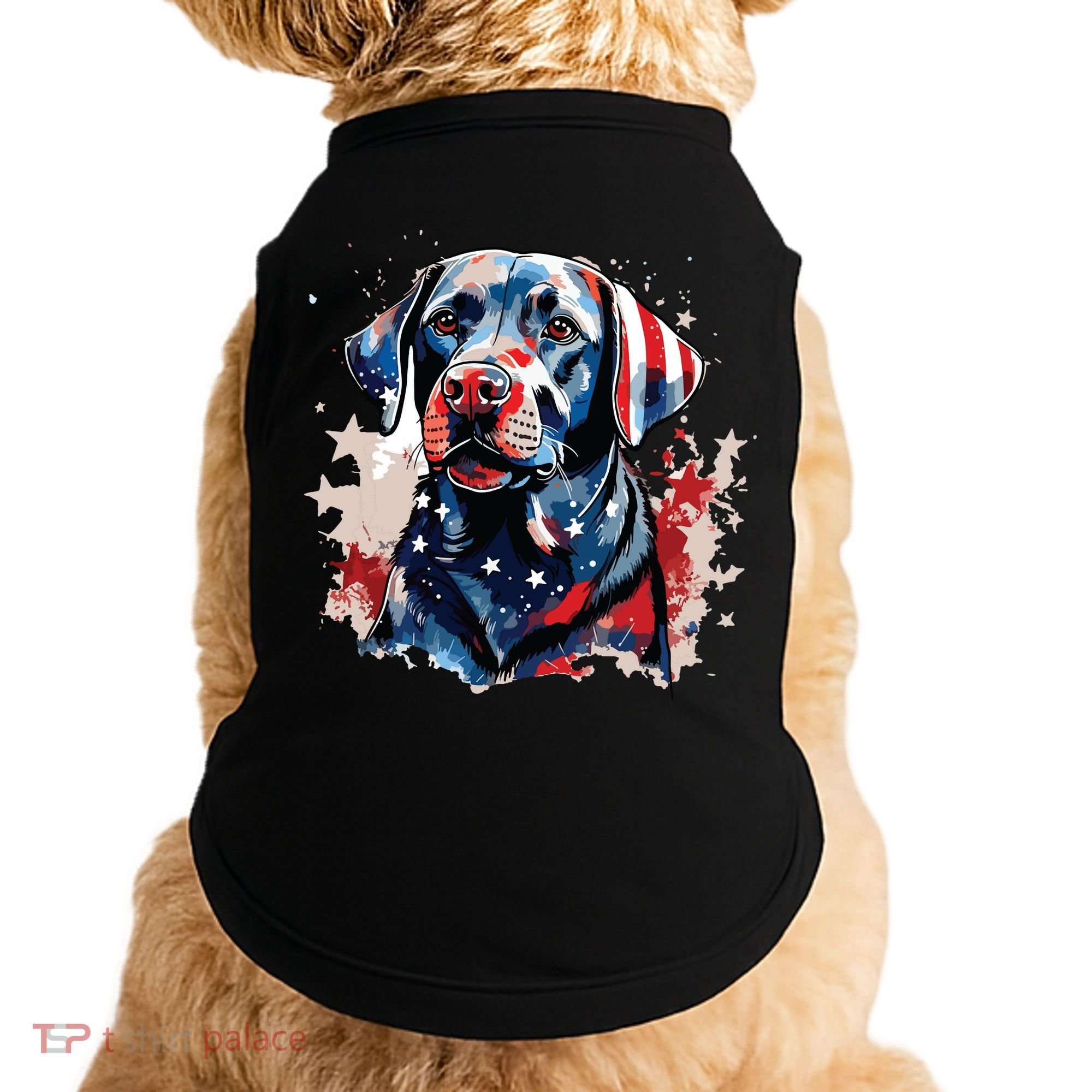Patriotic Labrador Retriever Dog American Flag Doggie Tank