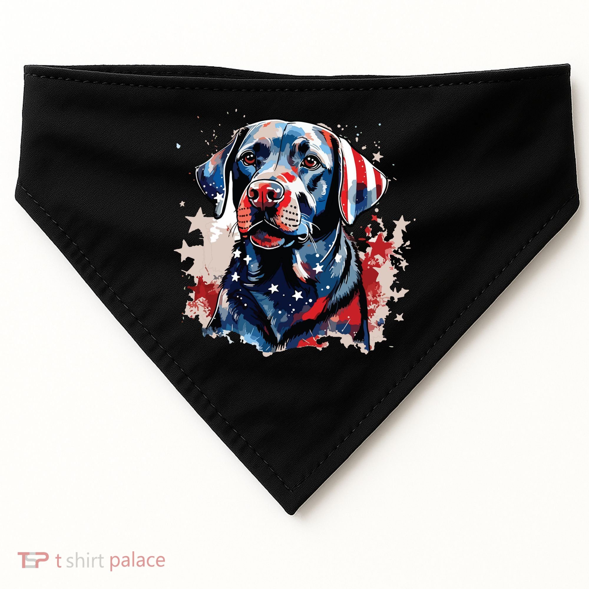 Patriotic Labrador Retriever Dog American Flag USA-Made Doggie Bandana