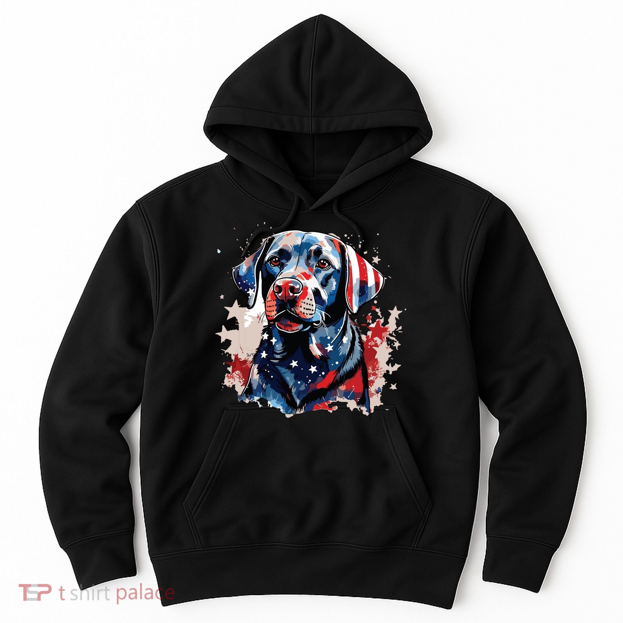 Patriotic Labrador Retriever Dog American Flag Hoodie