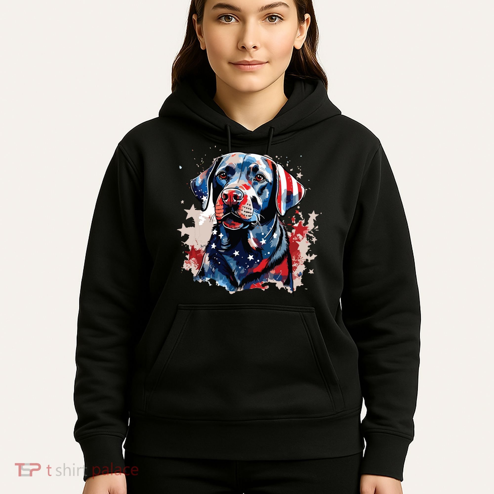 Patriotic Labrador Retriever Dog American Flag Hoodie