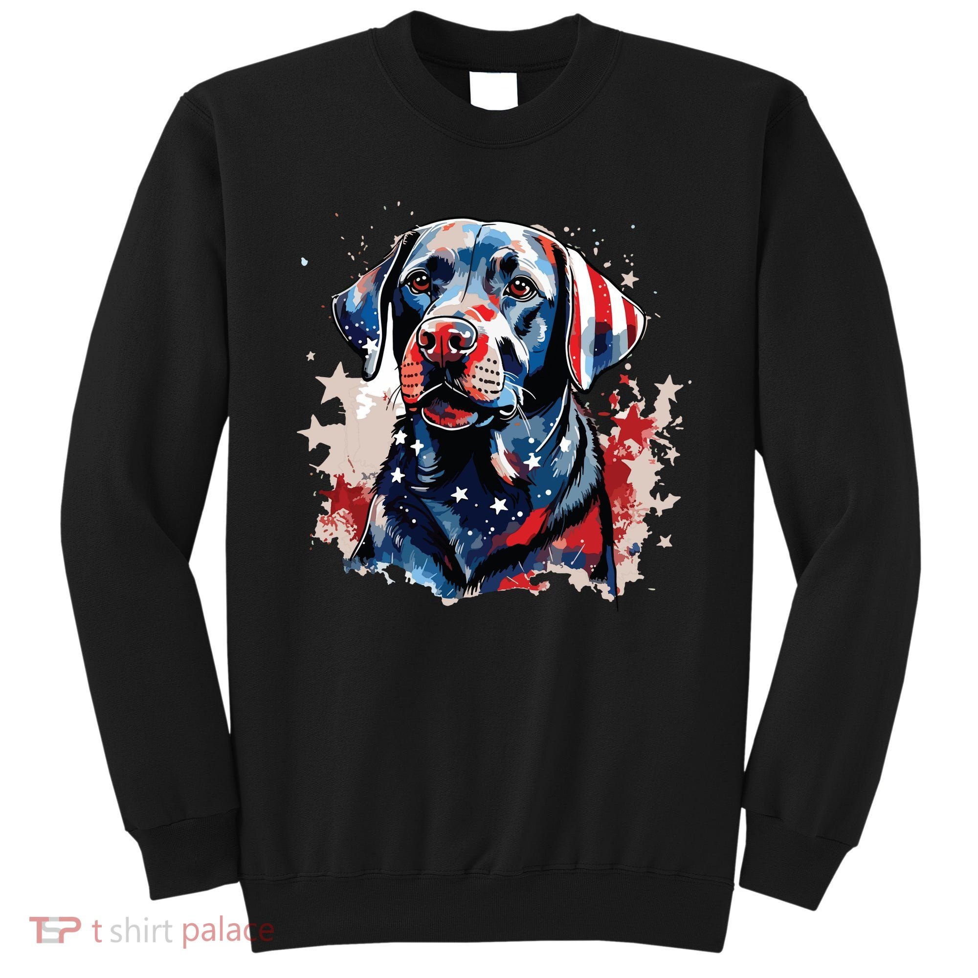 Patriotic Labrador Retriever Dog American Flag Sweatshirt