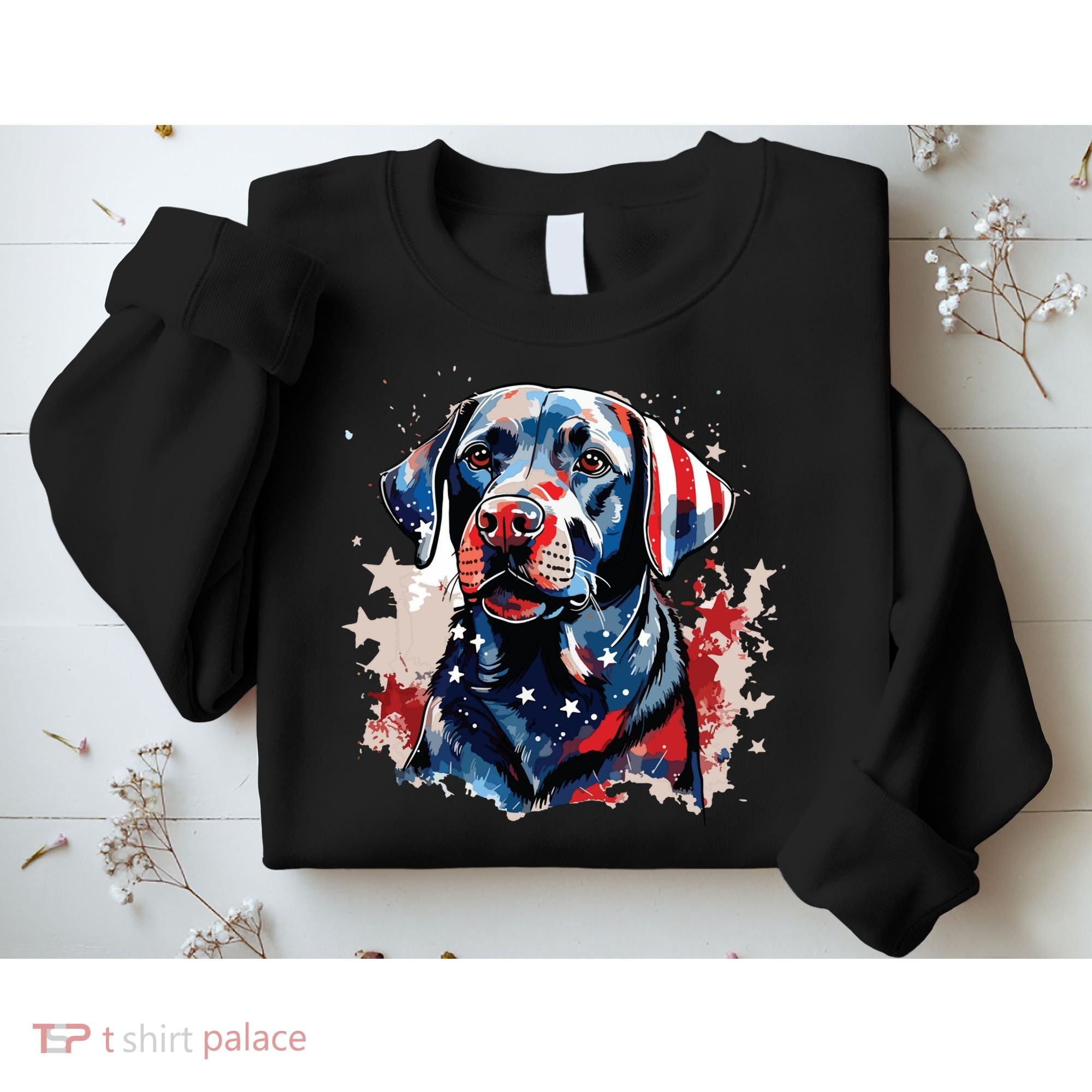 Patriotic Labrador Retriever Dog American Flag Sweatshirt