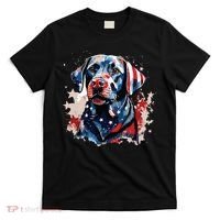 Patriotic Labrador Retriever Dog American Flag T-Shirt thumb 0