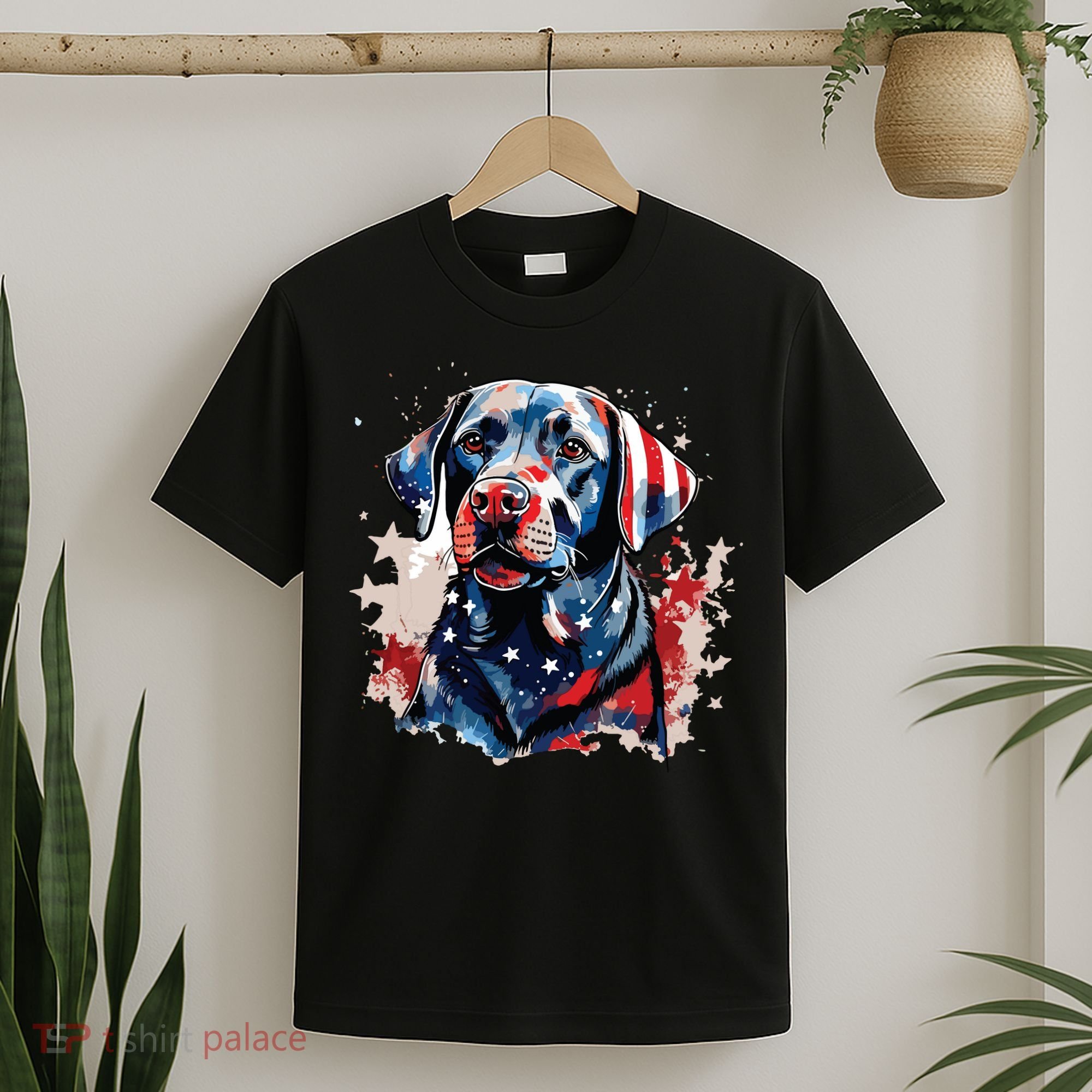 Patriotic Labrador Retriever Dog American Flag T-Shirt