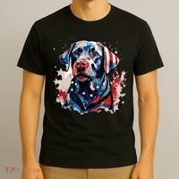 Patriotic Labrador Retriever Dog American Flag T-Shirt thumb 3