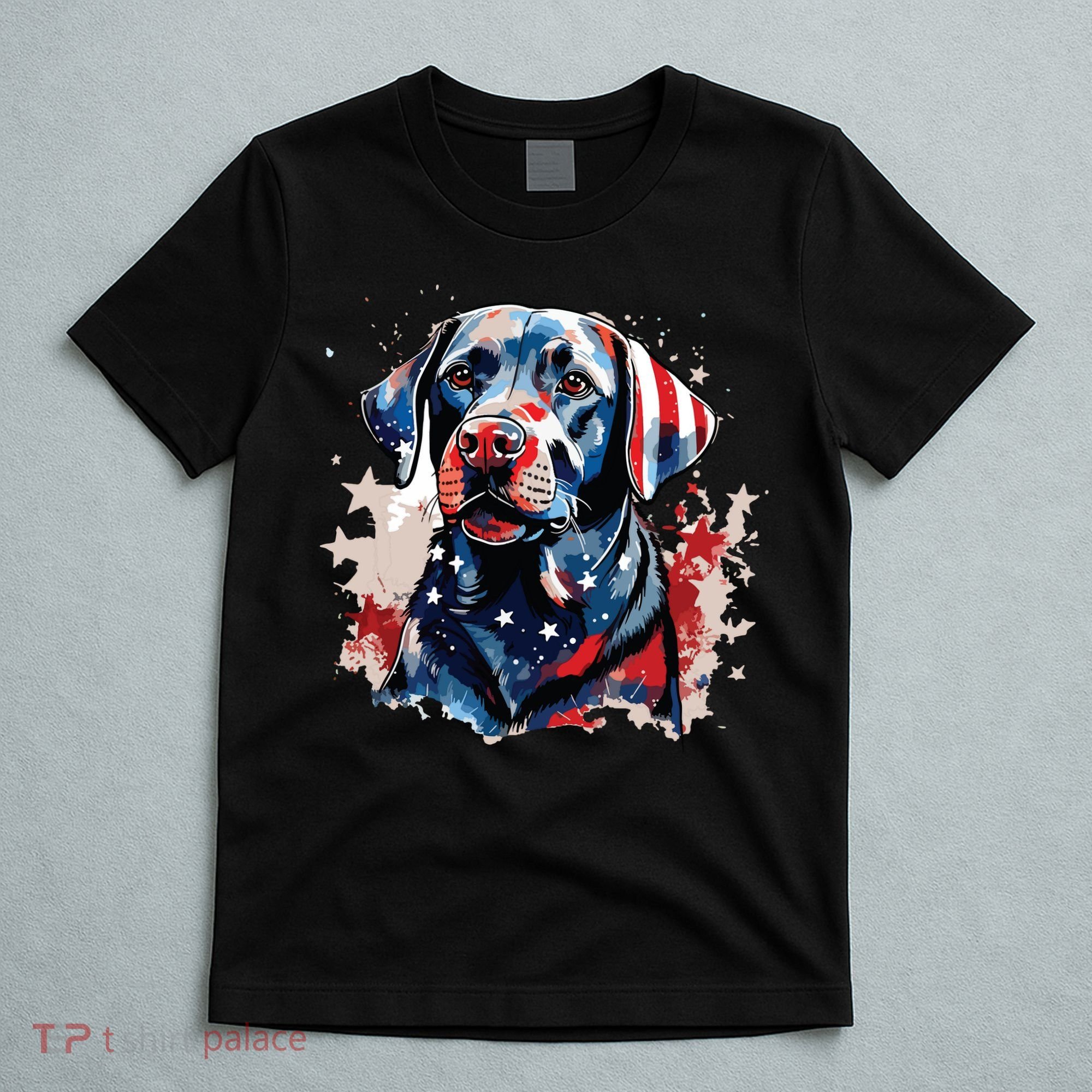 Patriotic Labrador Retriever Dog American Flag T-Shirt