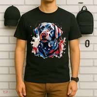 Patriotic Labrador Retriever Dog American Flag T-Shirt thumb 6