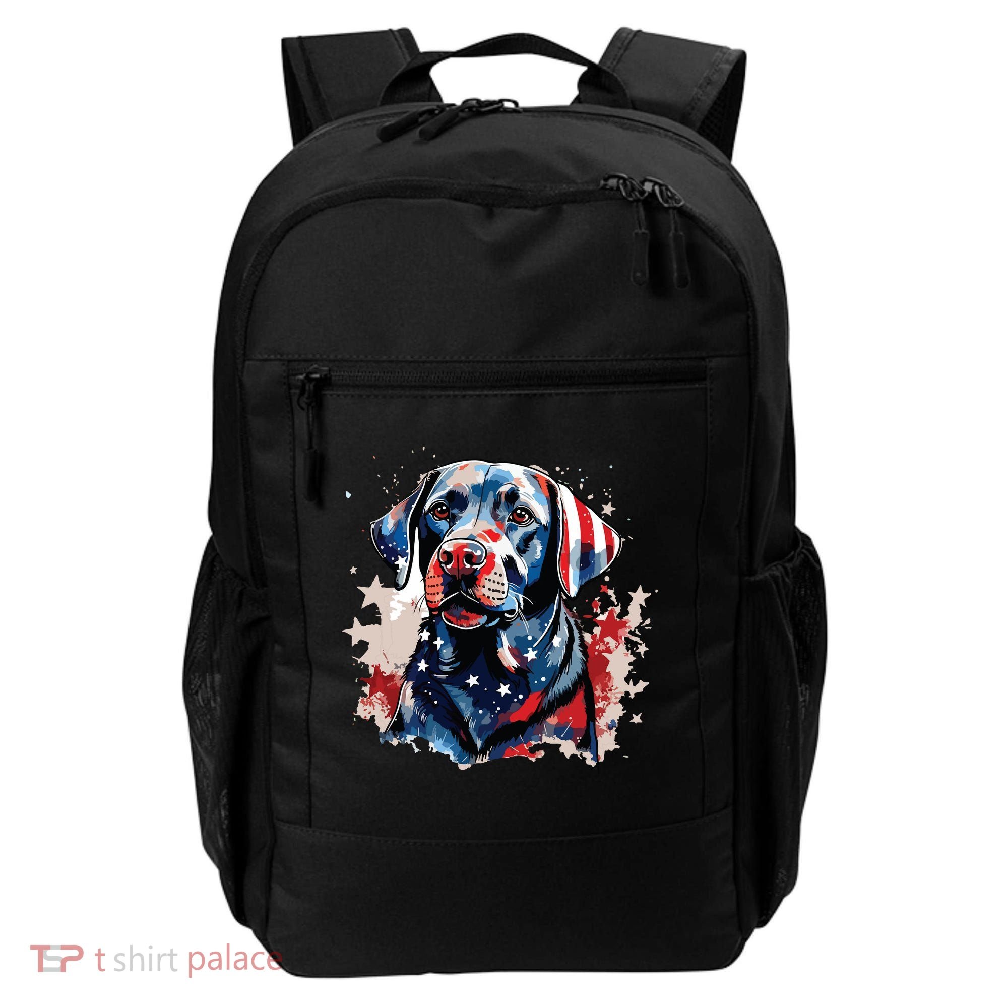 Patriotic Labrador Retriever Dog American Flag Backpack