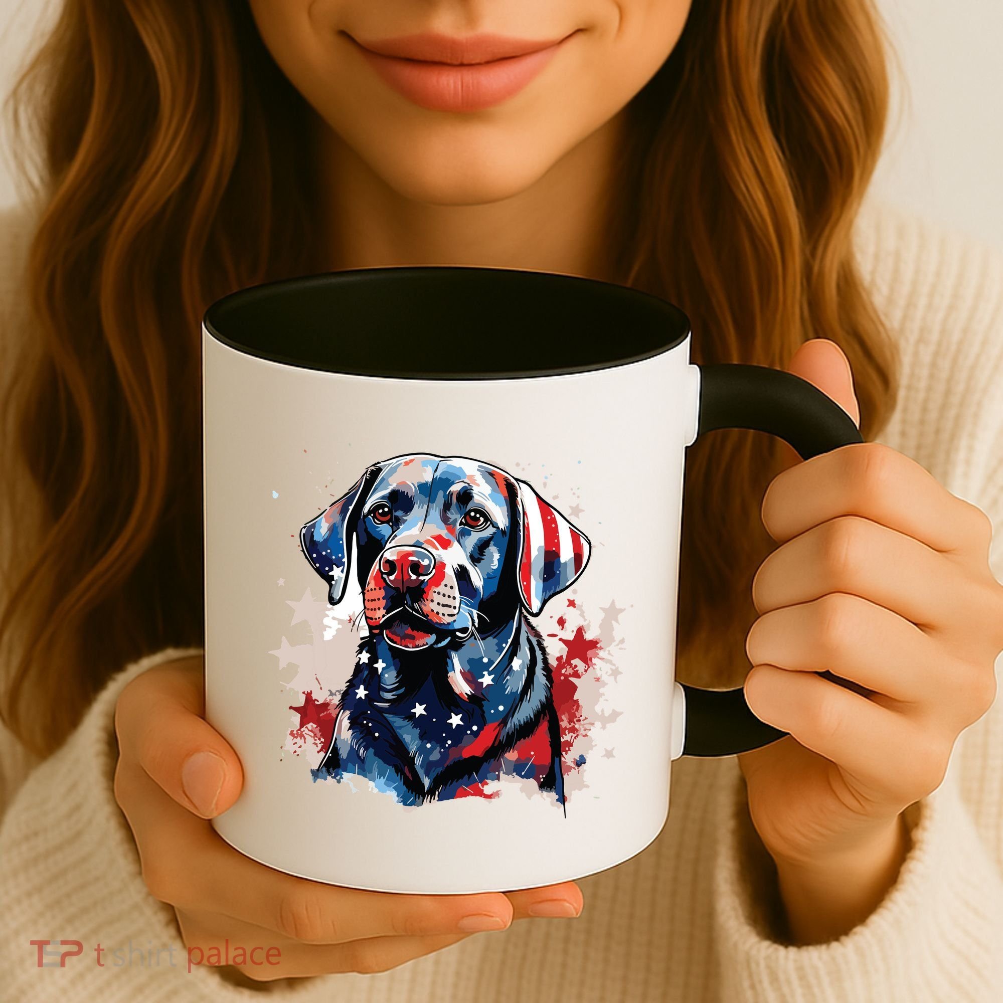 Patriotic Labrador Retriever Dog American Flag Coffee Mug