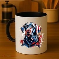 Patriotic Labrador Retriever Dog American Flag Coffee Mug thumb 4