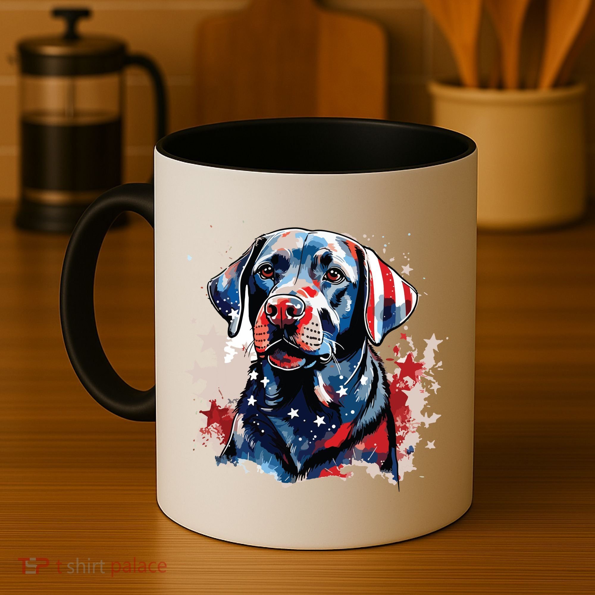 Patriotic Labrador Retriever Dog American Flag Coffee Mug