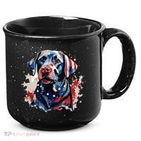 Patriotic Labrador Retriever Dog American Flag 15oz Campfire Ceramic Mug thumb 0