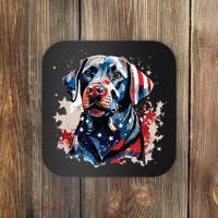 Patriotic Labrador Retriever Dog American Flag Coaster thumb 0