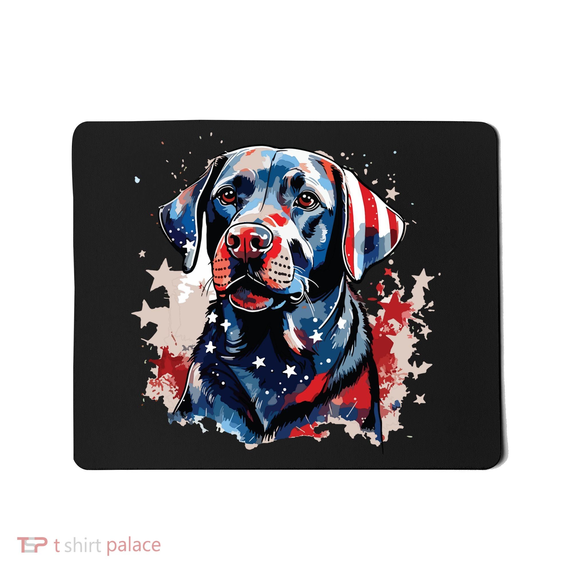 Patriotic Labrador Retriever Dog American Flag Mousepad