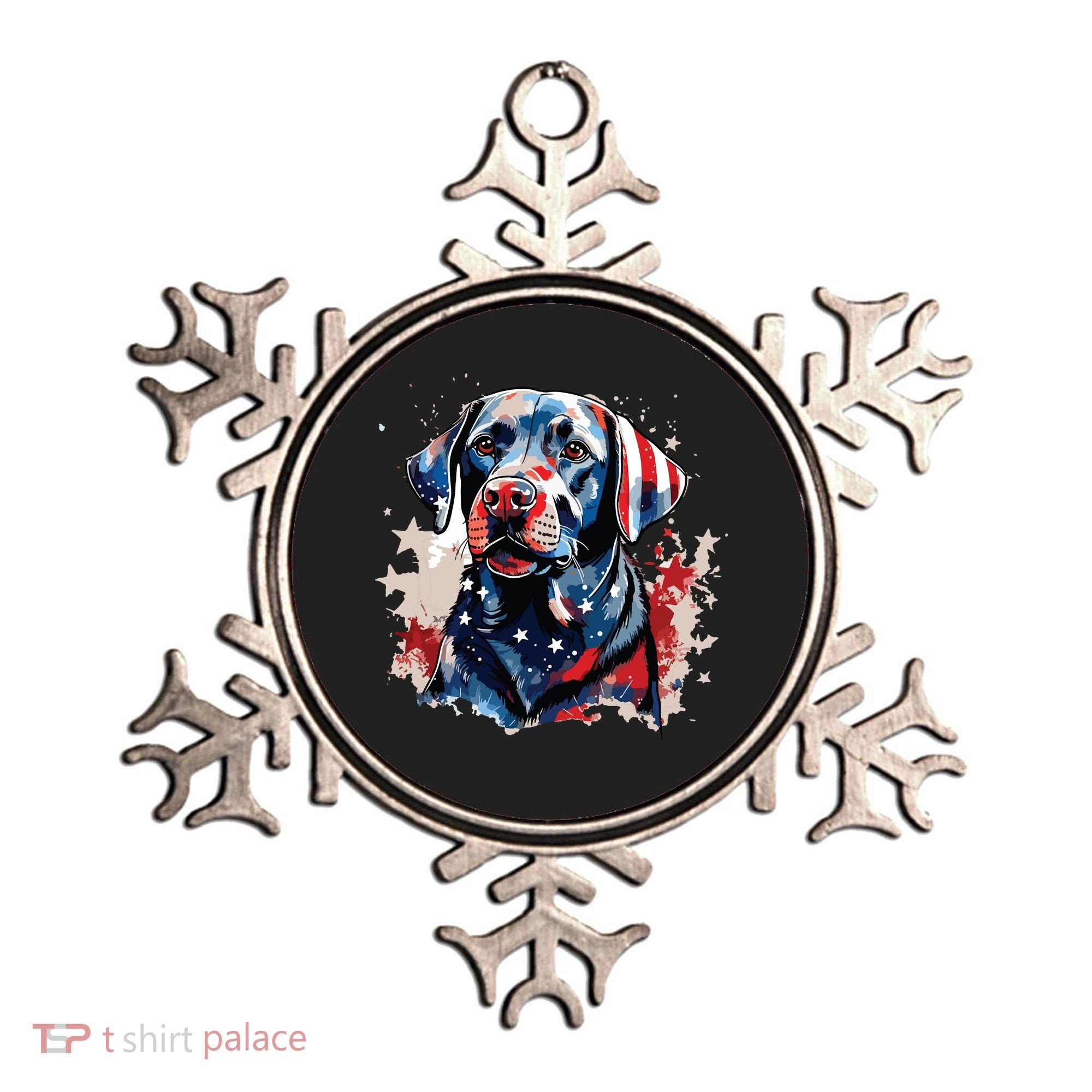 Patriotic Labrador Retriever Dog American Flag Ornament
