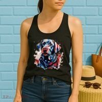 Patriotic Labrador Retriever Dog American Flag Women's Tank Top thumb 2