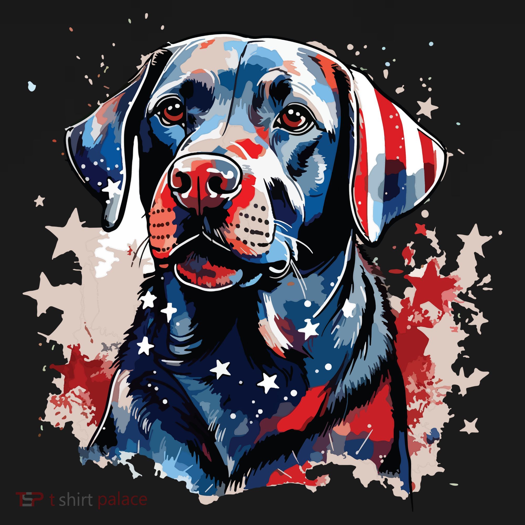Patriotic Labrador Retriever Dog American Flag Women's Tank Top