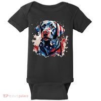 Patriotic Labrador Retriever Dog American Flag Baby Bodysuit thumb 0