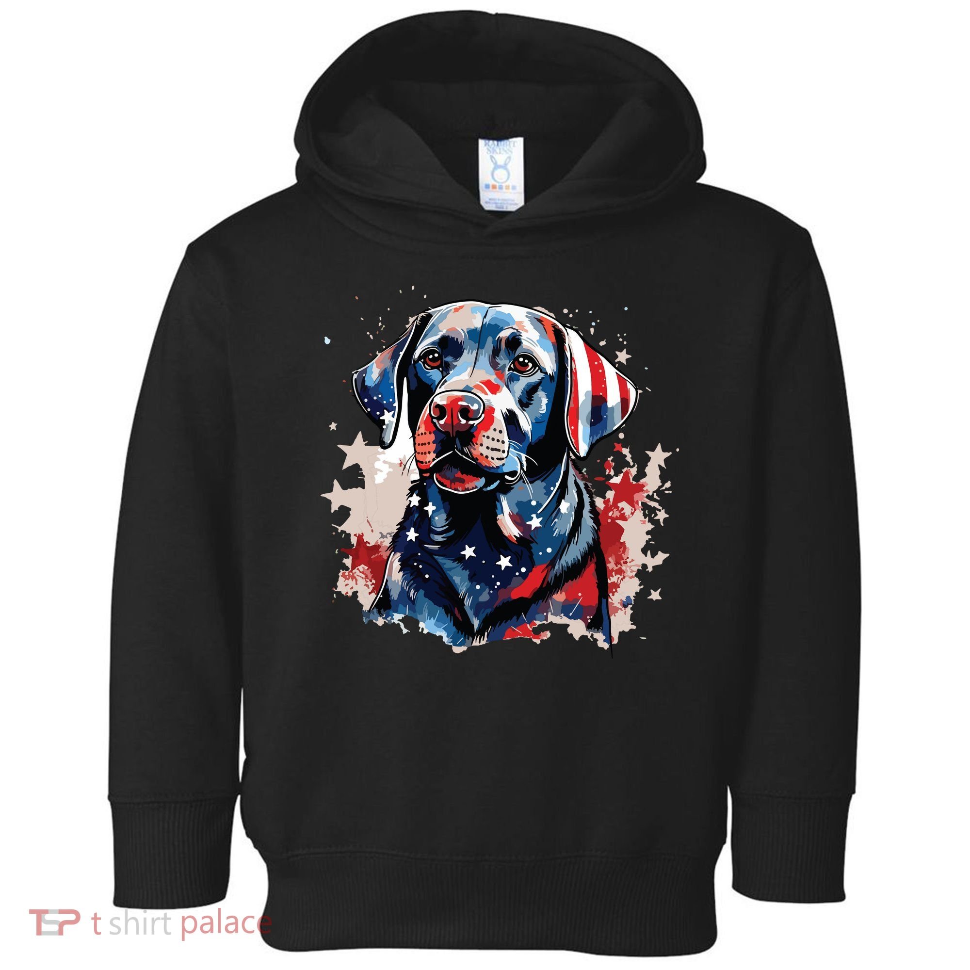 Patriotic Labrador Retriever Dog American Flag Toddler Hoodie