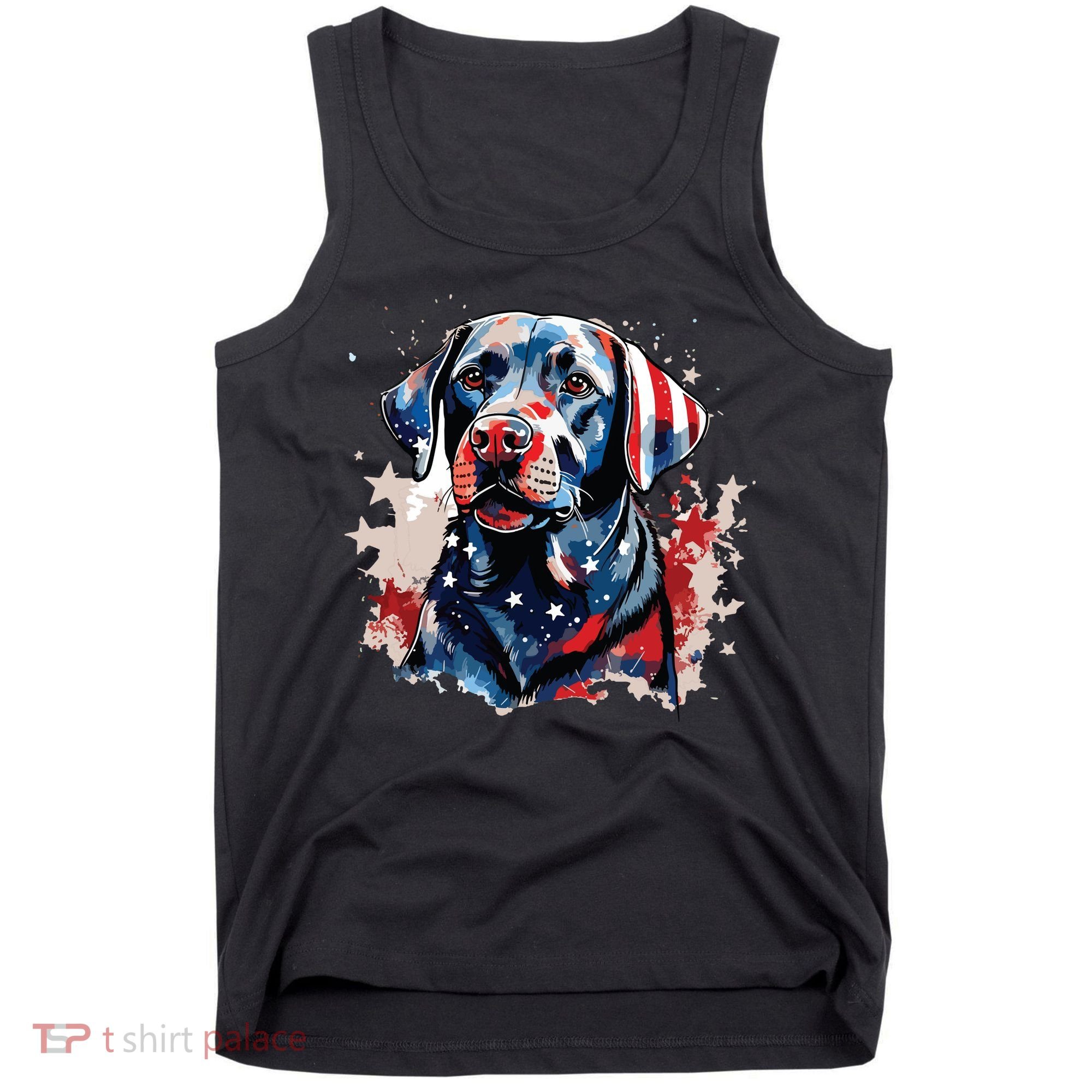 Patriotic Labrador Retriever Dog American Flag Tank Top